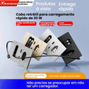 Carregador e Tomada De Parede Retrátil De 20w