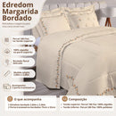 Kit Edredom Bordado 100% Algodão 180 Fios
